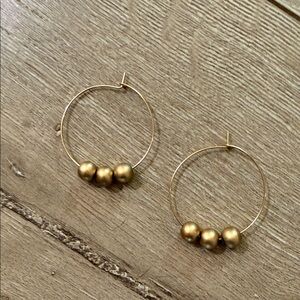 Natalie Borton gold bead hoops - 1.5 inch